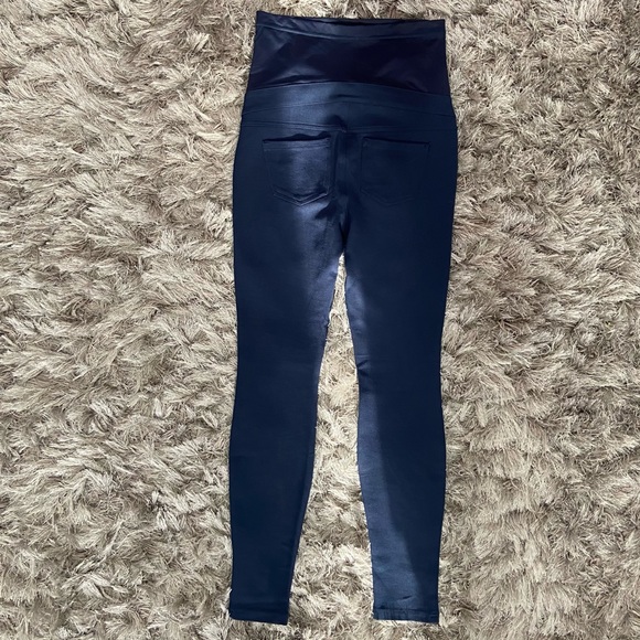 Stork and Babe women blue stretch knit, maternity leggings.  Size S. Used. - Picture 4 of 7